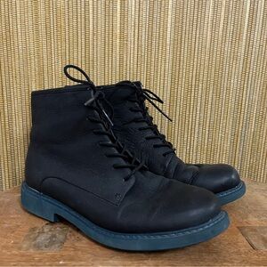 Camper "Neuman" Black Leather Lace Up Ankle Boot 37